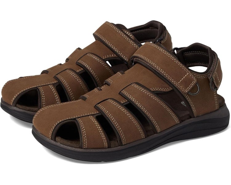 Dockers Byrd 90-22062 Sandals Men's 10 Dark Tan Faux Leather Fisherman ZOGG2691