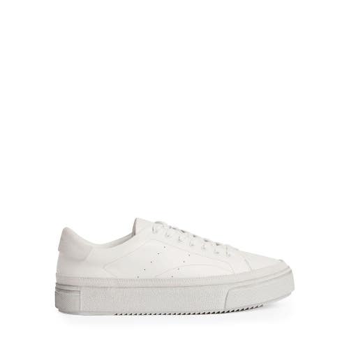 Allsaints Trish Sneakers Women's 6 Chalk White Leather Platform Shoes ZOGG2739