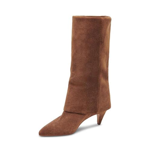 Dolce Vita Dionne Boots Women's US 7.5 Brown Suede Pointed Toe Mid-Calf RHS6943