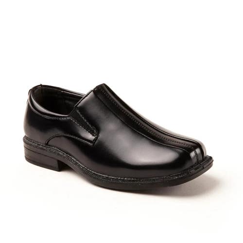 Deer Stags Wings Loafers Kids US 1.5 Black Leather Slip-On Dress Shoes RHS6909