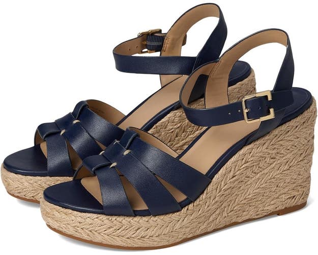 Lauren Ralph Lauren Soffia Espadrille Womens US 5.5 Navy Wedges Sandals ZOGG2713
