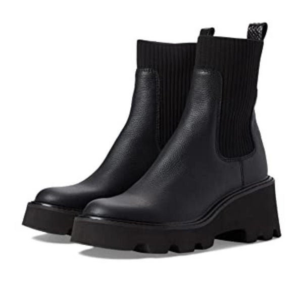 Dolce Vita Hoven H2O Boots Women's 8.5 Black Waterproof Lug Sole Bootie ZOGG2734