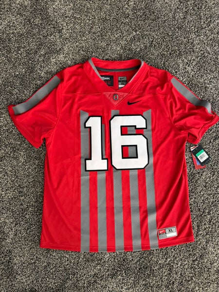 NEW NIKE OHIO STATE BUCKEYES 1916 THROWBACK FOOTBALL MUSIC & CANNON FIRE JERSEY XL
