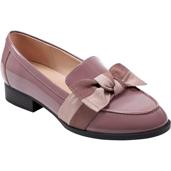 Bandolino Lindio Flat Women 9 Mauve Patent Chic Bow Slip-On Loafer Shoes RHS6902