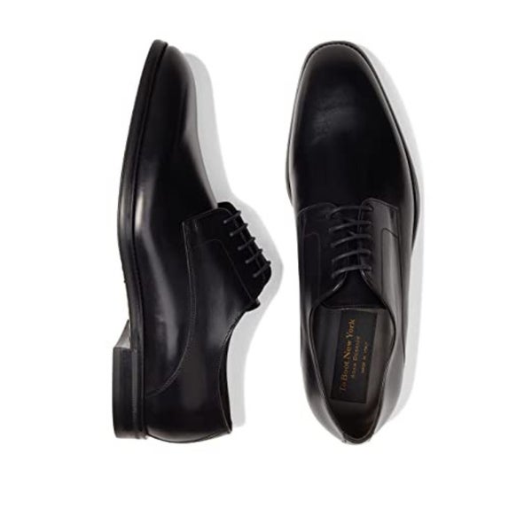 To Boot New York Amedeo Derby Men 7.5 Black Leather Plain Toe Dress Shoes ZAP718
