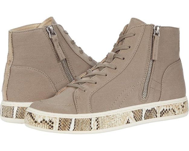 Dolce Vita Loreli Sneakers Women's 9.5 Olive Canvas Side Zip Casual Shoes ZAP729