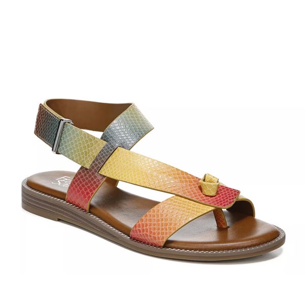 Franco Sarto Glenni Sandals Women 7.5 Multi Faux Leather Open Toe Strappy ZAP730