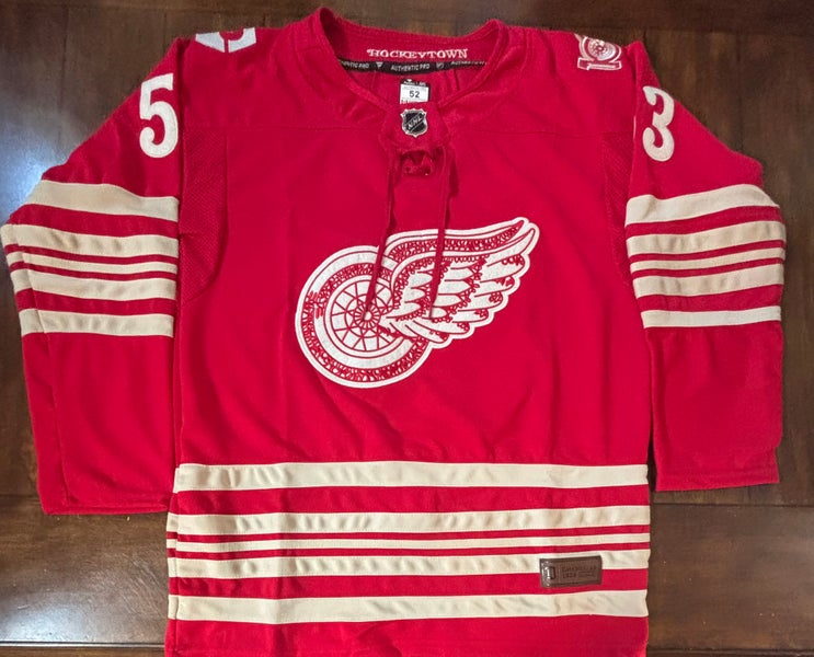 Detroit Red Wings Moritz Seider #53 100 Year Centennial Jersey Adult Large (52)