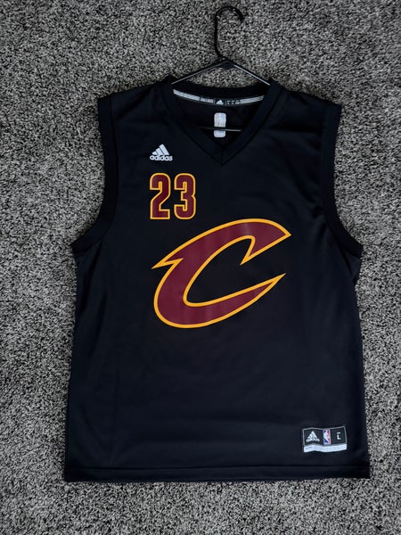 MENS ADIDAS LEBRON JAMES CLEVELAND CAVS 2016 BLACK 2016 FINALS JERSEY LARGE