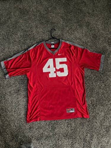 NIKE MENS OHIO STATE OSU BUCKEYES 2011 PRO COMBAT RIVALRY 1961 THROWBACK FOOTBALL JERSEY XL