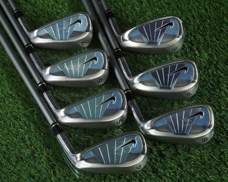 NIKE NDS IRONS SET 4-PW+SW (NO 9 IRON) LADIES WOMEN'S FLEX GRAPHITE RH ~ NICE!!