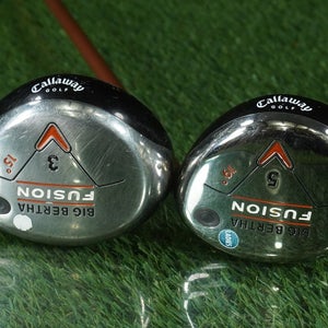 CALLAWAY BIG BERTHA FUSION WOODS SET 15 3W 19 5W ALDILA NVS LADIES WOMEN'S RH