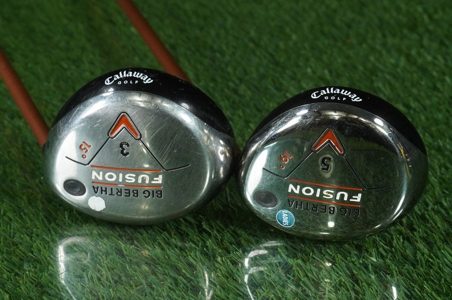 CALLAWAY BIG BERTHA FUSION WOODS SET 15 3W 19 5W ALDILA NVS LADIES WOMEN'S RH