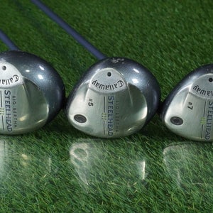 CALLAWAY BIG BERTHA STEELHEAD III WOODS SET 3 5 & 7  LADIES WOMEN RH + NEW GRIPS