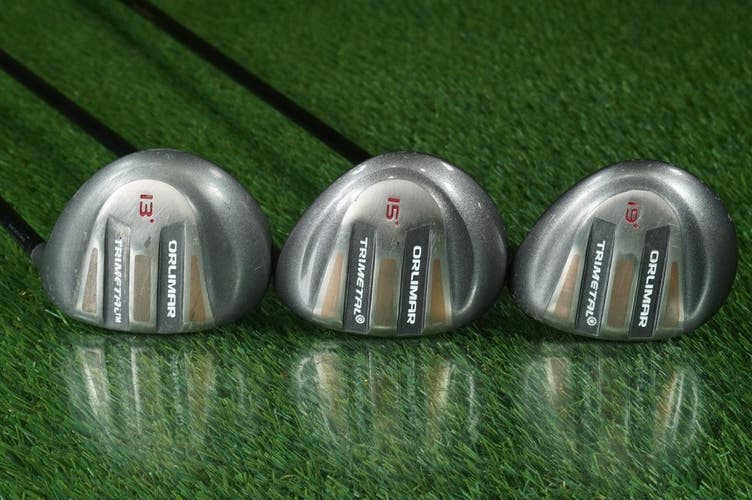 ORLIMAR TRIMETAL WOODS SET 3, 5 & 7 13, 15, 19 ULTRALITE GRAPHITE REGULAR RH