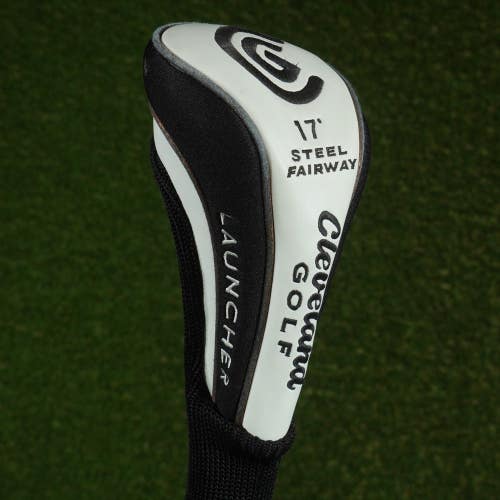 CLEVELAND LAUNCHER STEEL 17 FAIRWAY WOOD HEADCOVER SOCK WHITE / BLACK ~ LOOK!!