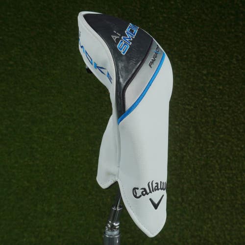 CALLAWAY AI SMOKE PARADYM FAIRWAY WOOD HEADCOVER WHITE/BLACK/BLUE CHNAGEABLE #'S