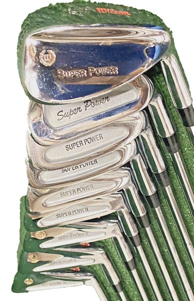 Wilson Super Power Iron Set 3-PW,SW RH Men's Stiff Steel 5i 37.5" New Grips Nice