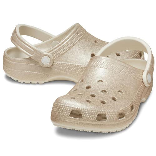 Crocs Classic 205942-9AC Clog Unisex M2/W4 Champagne Glitter Casual Shoe GBO1635