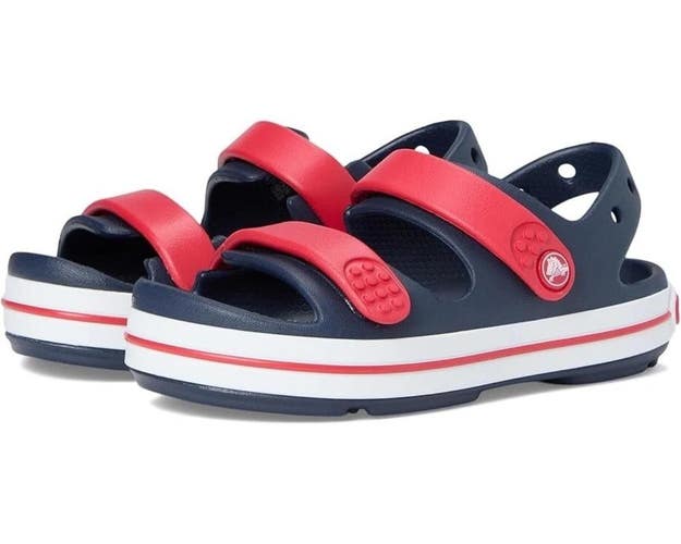 Crocs Crocband Cruiser 209423-4OT Sandals Kids US 12 Navy Red Heel Strap GBO1671