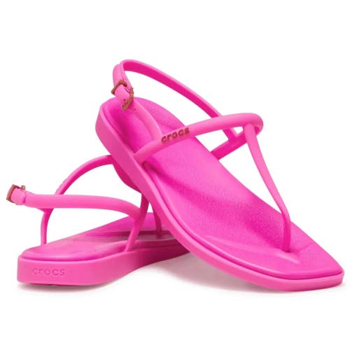 Crocs Miami 209793-6TW Sandals Women's 8 Pink Crush Square Toe Flip Flop GBO1602
