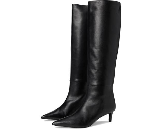 Seychelles Rose Boot Women's US 8.5 Black Leather Knee High Kitten Heel RHS6787