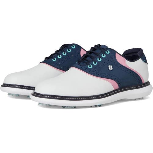 FootJoy New Wave Traditions 57959 Mens 10.5 White Blue Spiked Golf Shoes RHS6815