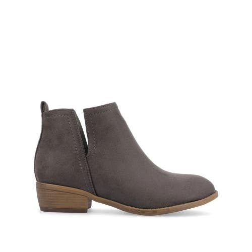 Journee Collection Rimi Boots Women's 8.5 Gray Faux Suede Ankle Bootie RHS6778