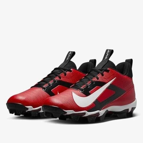 Nike Alpha Menace 4 Shark FN0028-600 Men's Red White Football Cleats GBNC1548