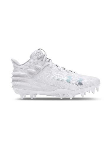 Under Armour Blur Smoke Suede MC 3027976-100 Boys White Football Cleats GBNC1576