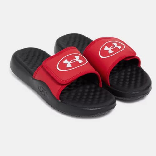 Under Armour Ignite Pro 8 6000337-600 Sandals Men's Red Slip-On Slide JAX378