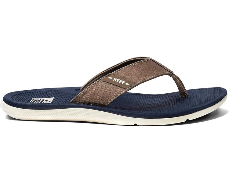 Reef Santa Ana CJ0381 Sandals Men\'s Navy Faux Leather Round Toe Flip Flop JAX389 Reef Santa Ana Cj0381 Sandals Men main image 3