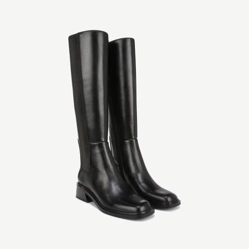 Franco Sarto Giselle Boots Women's 7 Black Leather Square Toe Knee High lion947