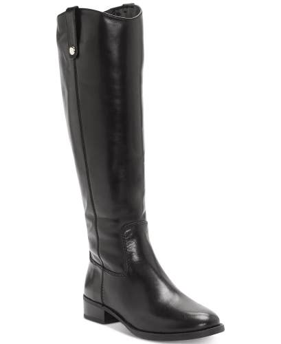 INC International Concepts Fawne Women's 10 Black Leather Riding Boots Lion922