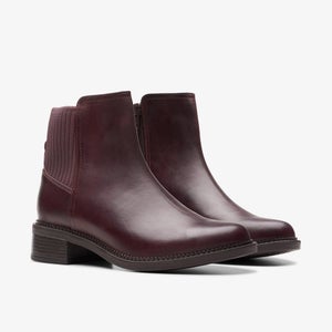 Clarks Maye Palm 26174355 Boot Women's 9.5 Bordeaux Leather Ankle Bootie Lion921