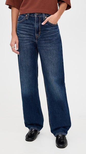 Levi's Premium Dad Jeans Women's 25x30 Blue Denim Stretch Straight Leg RED918