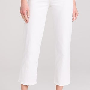 Levi's Ribcage Ankle Jeans Women's 31x27 White Denim Stretch Straight Leg RED916