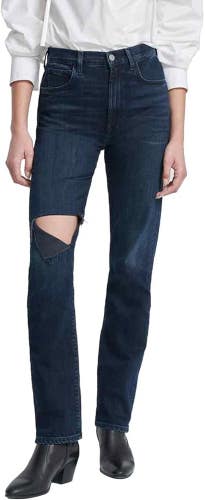 7 For All Mankind Easy Slim in Sunbeam Jeans Women's 26 Blue Denim Ripped RED883