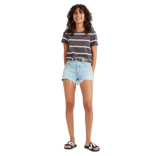 Levi's 501 Original Cutoff Shorts Womens 27 Blue Cotton Preppy High Rise RED907