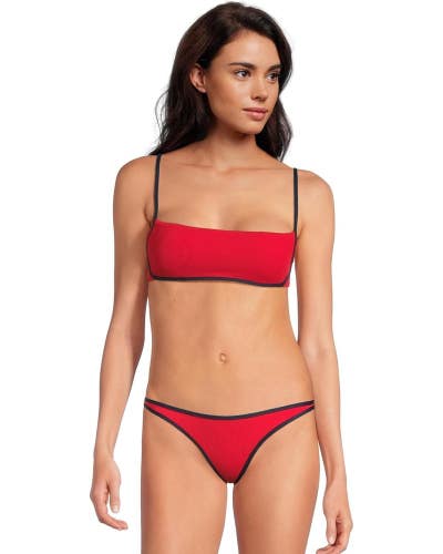 L*Space Hazel Bikini Top Women's Small Flame Midnight Stretch Swimwear TLW732