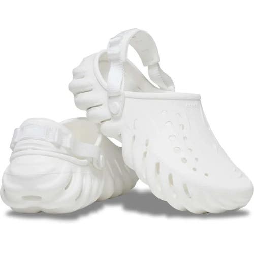 Crocs Echo 207937-100 Clogs Men's 10 White Cut Out Closed Toe Casual Shoes DAB37