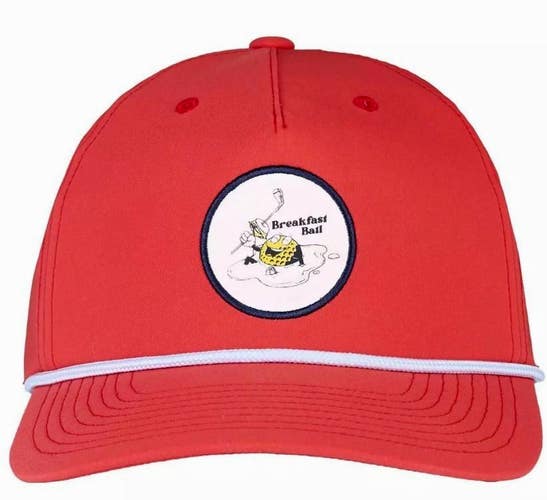 Swannies Mens "Sunny - Breakfast Ball" Snapback Adjustable Golf Hat Cap Red NEW!