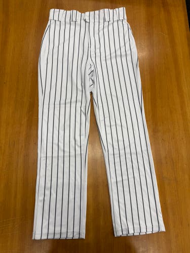 Rawlings White/Black Pinstripe Baseball Pants: Youth 2XL