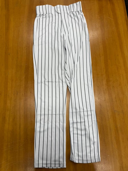 Rawlings White/Black Pinstripe Baseball Pants: Adult Small