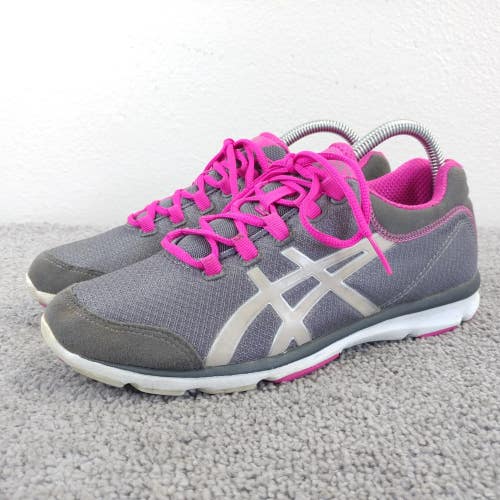 Asics Womens Size 7 Running Shoes Low Top Gray Pink Trainers Athletic TDW744