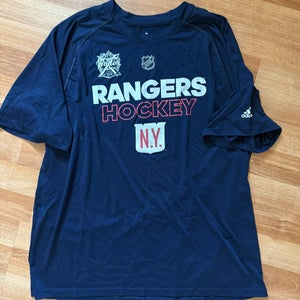 2018 Winter Classic New York Rangers Adidas Authentic Pro Locker Room Shirt Team Player Issue Large