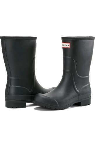 Hunter Liberty Rain Boots Womens US 6 Black Round Toe Pull On Waterproof HAWK053