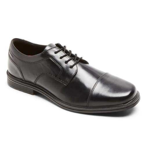 Rockport Taylor Oxford Men 9 Black Leather Waterproof Cap Toe Dress Shoe HAWK192