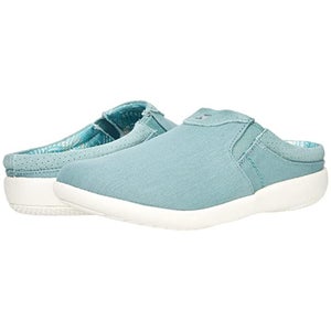 Spenco Siesta Nuevo Mule Womens 7.5 Blue Perforated Orthotic Slide Shoes HAWK098