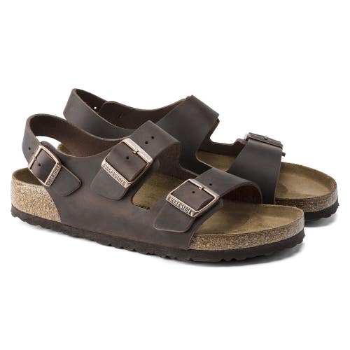 Birkenstock Milano 0034871 Sandals Men's 11 Habana Oiled Leather Slide HAWK250